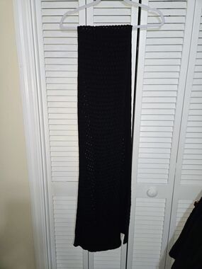 Dillards Black Crochet/Knit Scarf